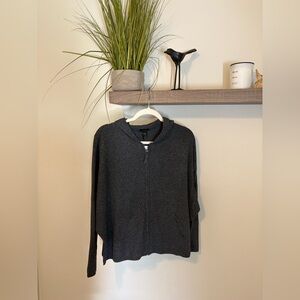 NWT Zip-Front Hooded Sweater - Dark Gray